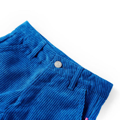 Kinderbroek 92 ribfluweel kobaltblauw