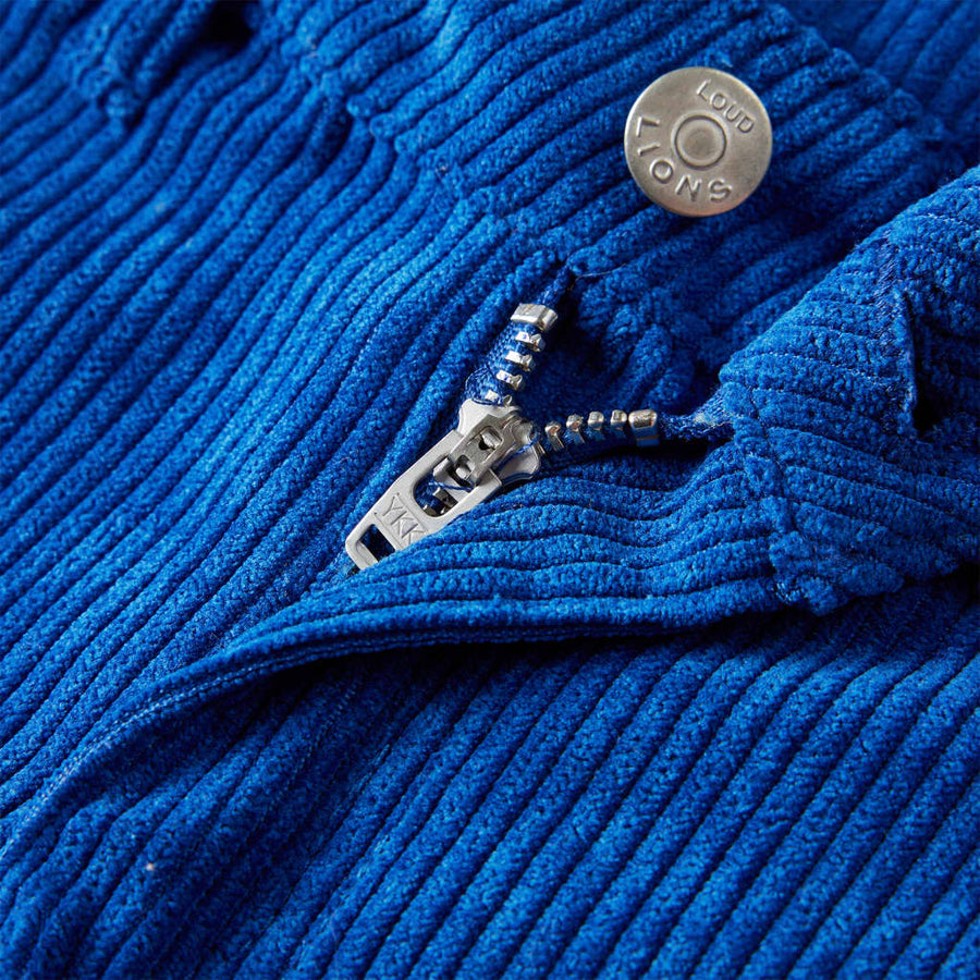Kinderbroek 92 ribfluweel kobaltblauw