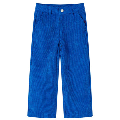Kinderbroek 104 ribfluweel kobaltblauw 104