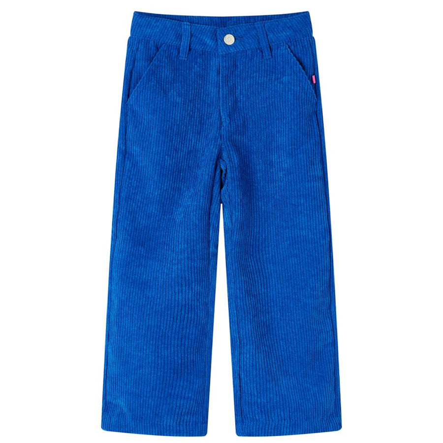 Kinderbroek 104 ribfluweel kobaltblauw 104