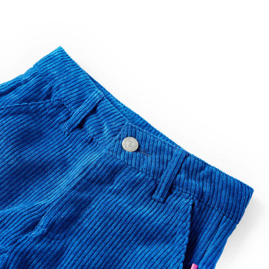 Kinderbroek 104 ribfluweel kobaltblauw 104