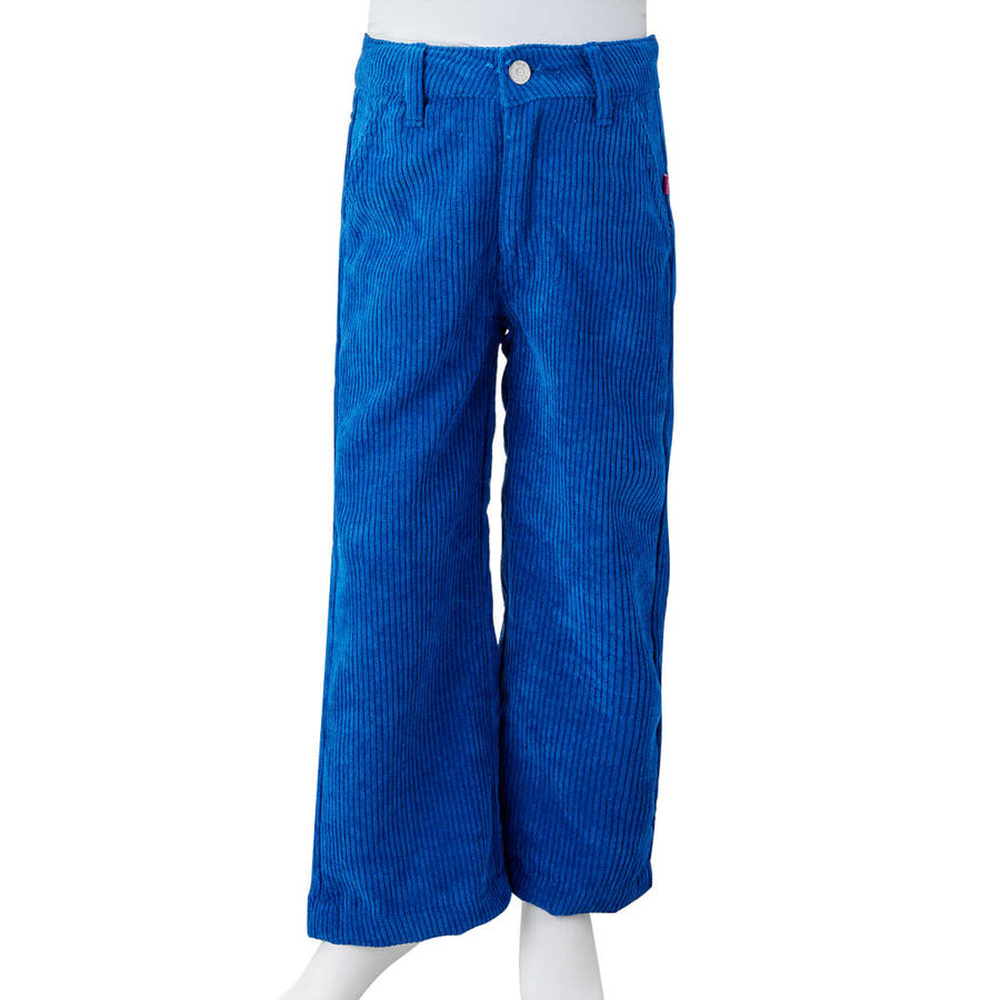 Kinderbroek 104 ribfluweel kobaltblauw 104