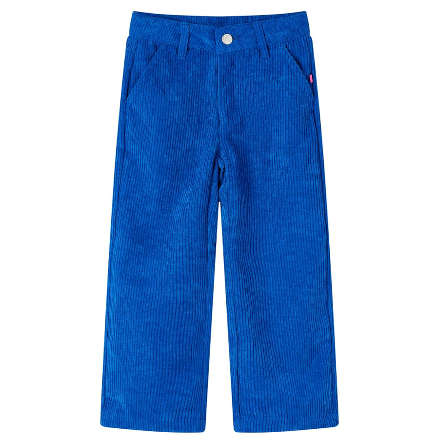 Kinderbroek 128 ribfluweel kobaltblauw 128