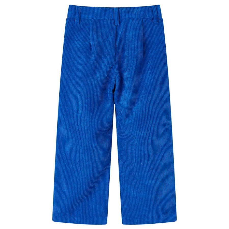 Kinderbroek 128 ribfluweel kobaltblauw 128