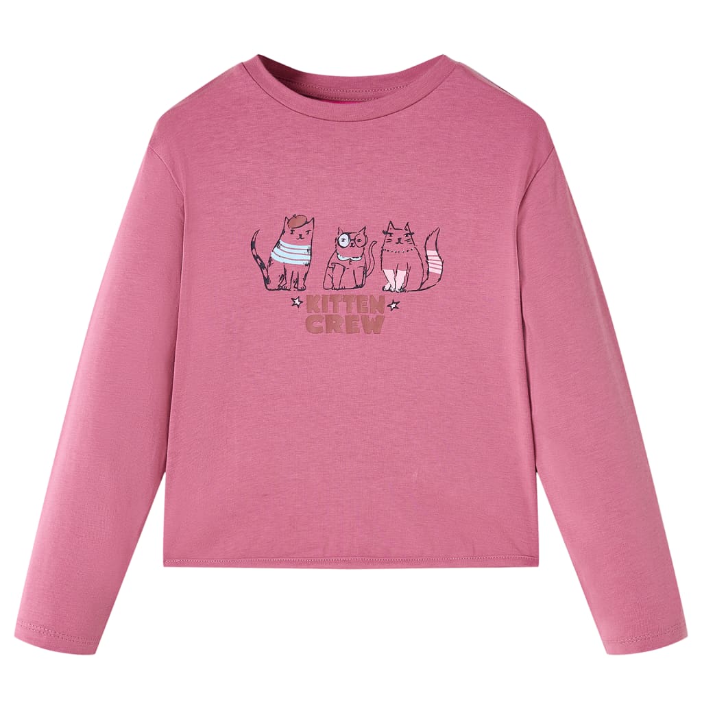 Kindershirt met lange mouwen 140 frambooskleurig 140