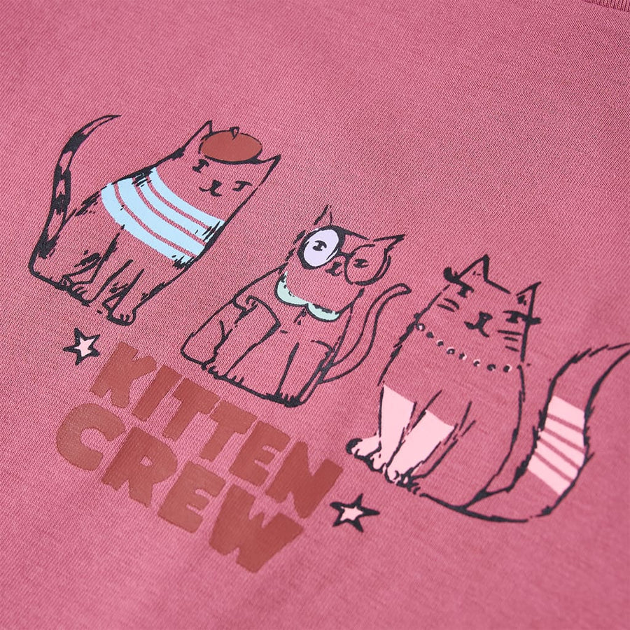 Kindershirt met lange mouwen 140 frambooskleurig 140
