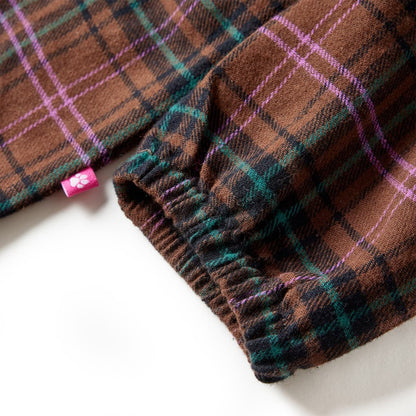 Kinderjurk met lange mouwen 140 cognackleurig