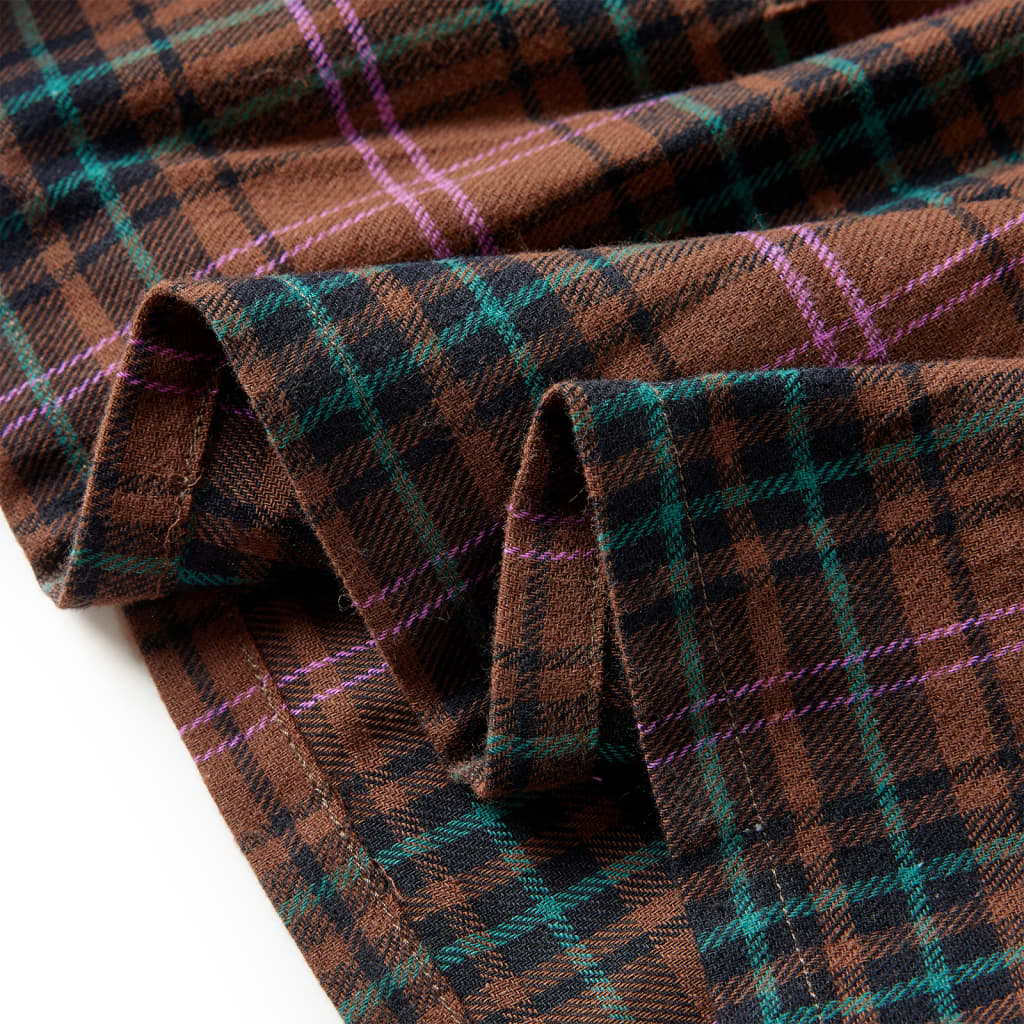 Kinderjurk met lange mouwen 140 cognackleurig