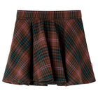 Kinderrok 128 cognac geruit katoen