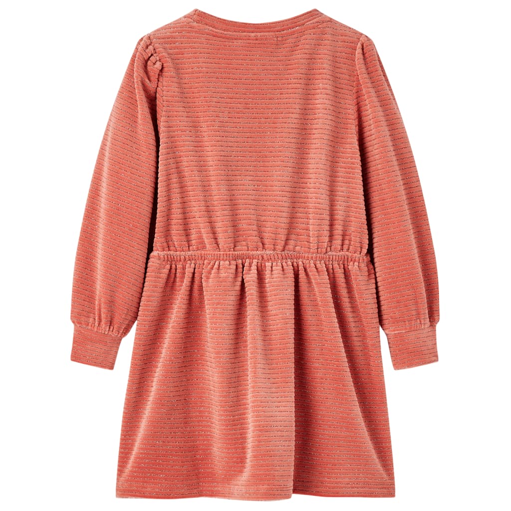 Kinderjurk met lange mouwen 104 middelroze