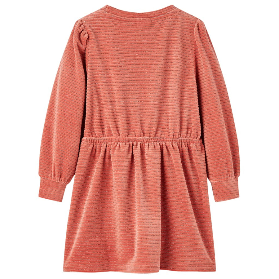 Kinderjurk met lange mouwen 104 middelroze