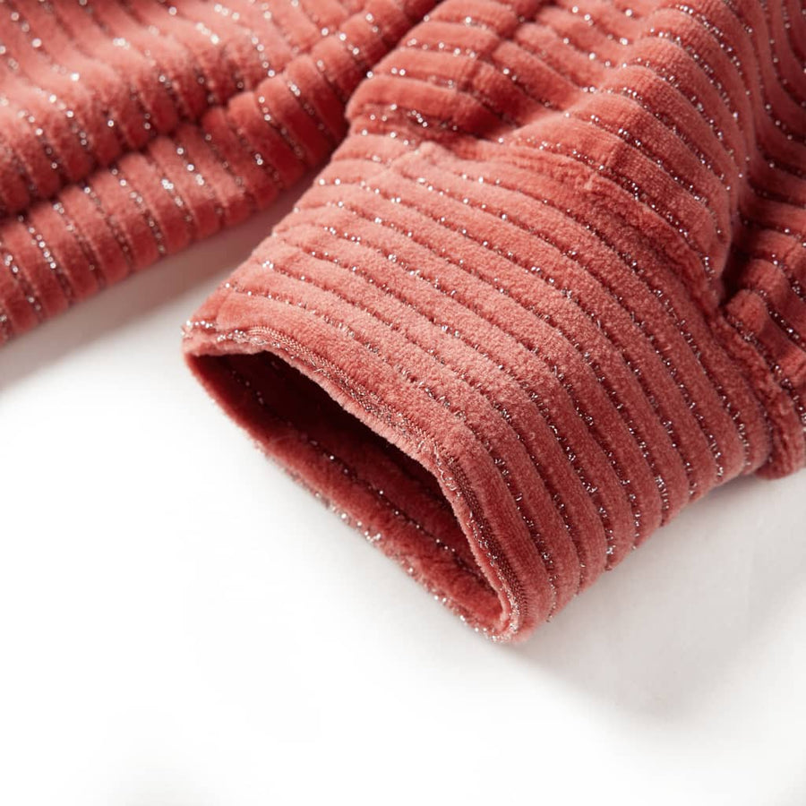 Kinderjurk met lange mouwen 116 middelroze