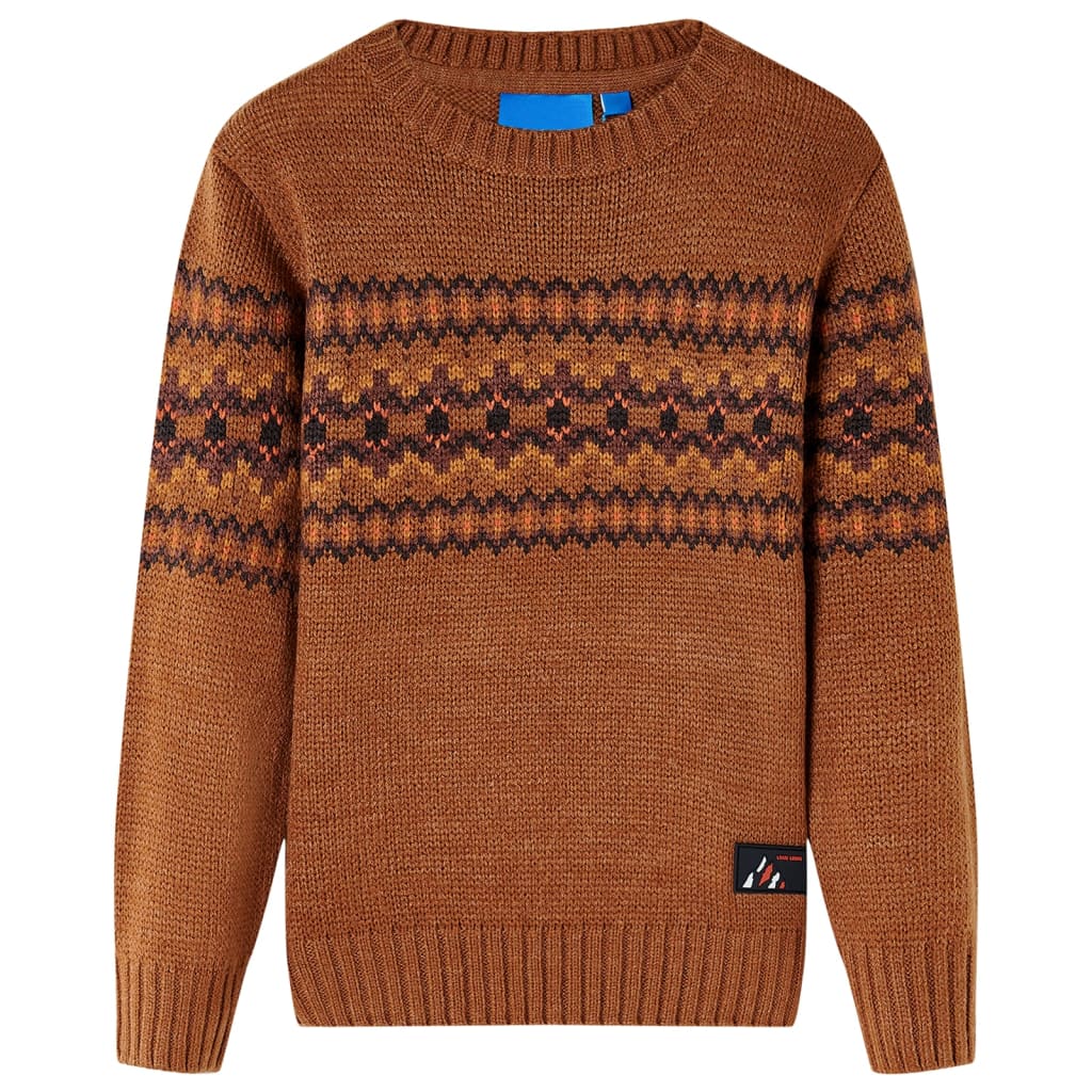 Kindertrui gebreid 92 cognackleurig Cognac 92