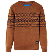 Kindertrui gebreid 92 cognac