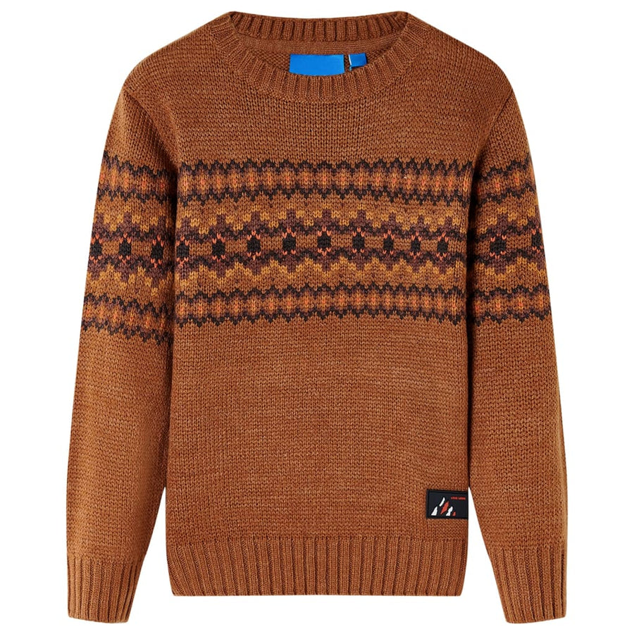 Kindertrui gebreid 92 cognackleurig Cognac 92