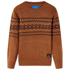 Kindertrui gebreid 104 cognac