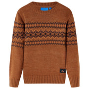 Kindertrui gebreid 104 cognac