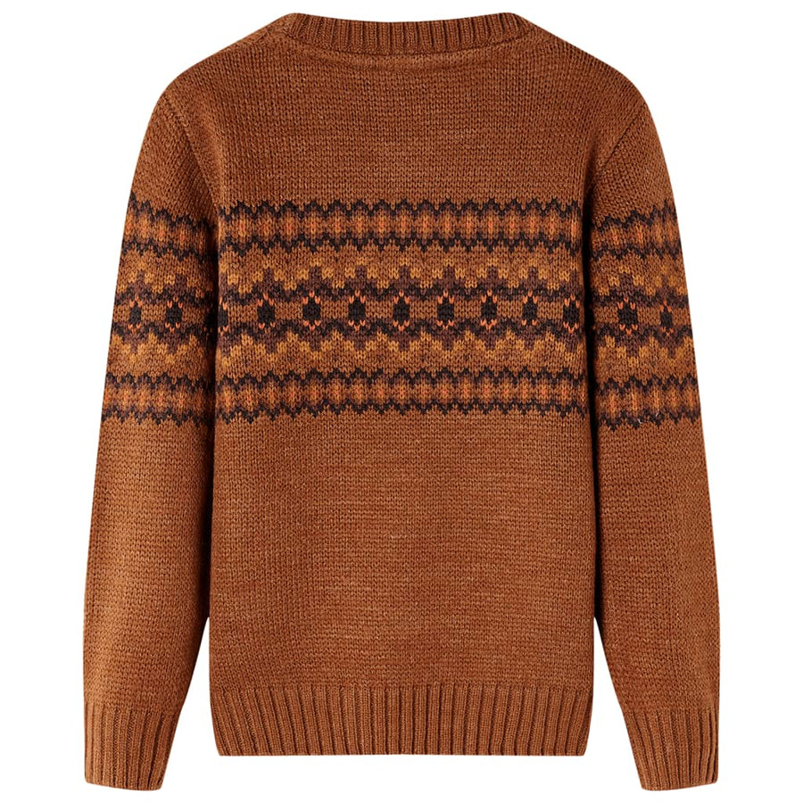 Kindertrui gebreid 104 cognackleurig Cognac