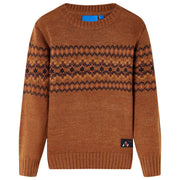 Knitted Children's Sweater 116 Cognac