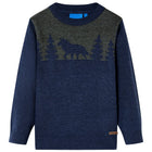 Kindertrui gebreid marineblauw maat 104