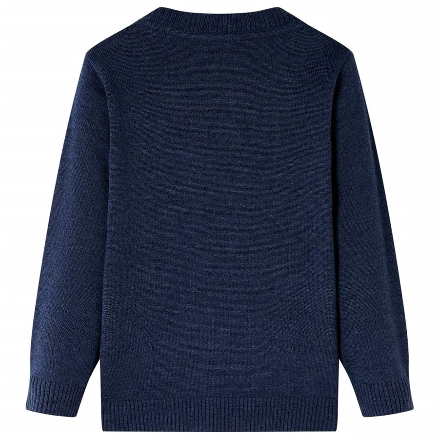 Kindertrui gebreid 104 marineblauw