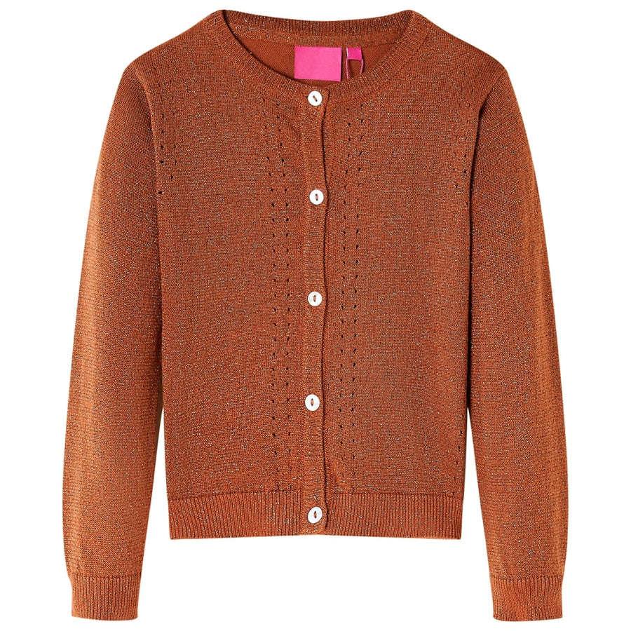 Kindervest gebreid 92 cognackleurig Cognac