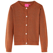 Kindervest gebreid 104 cognac katoen