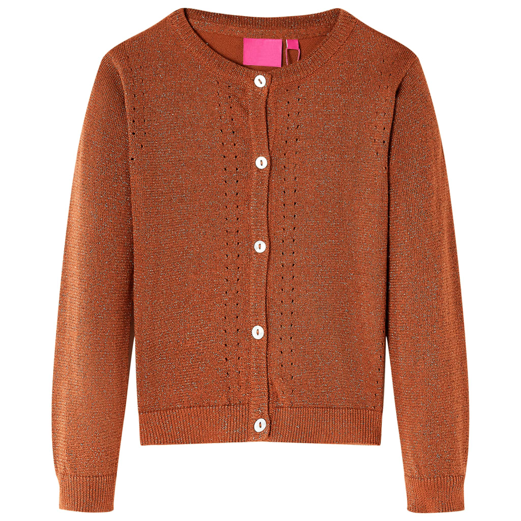Kindervest gebreid 104 cognackleurig Cognac