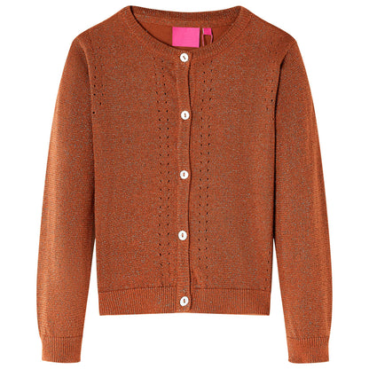Kindervest gebreid 104 cognackleurig Cognac