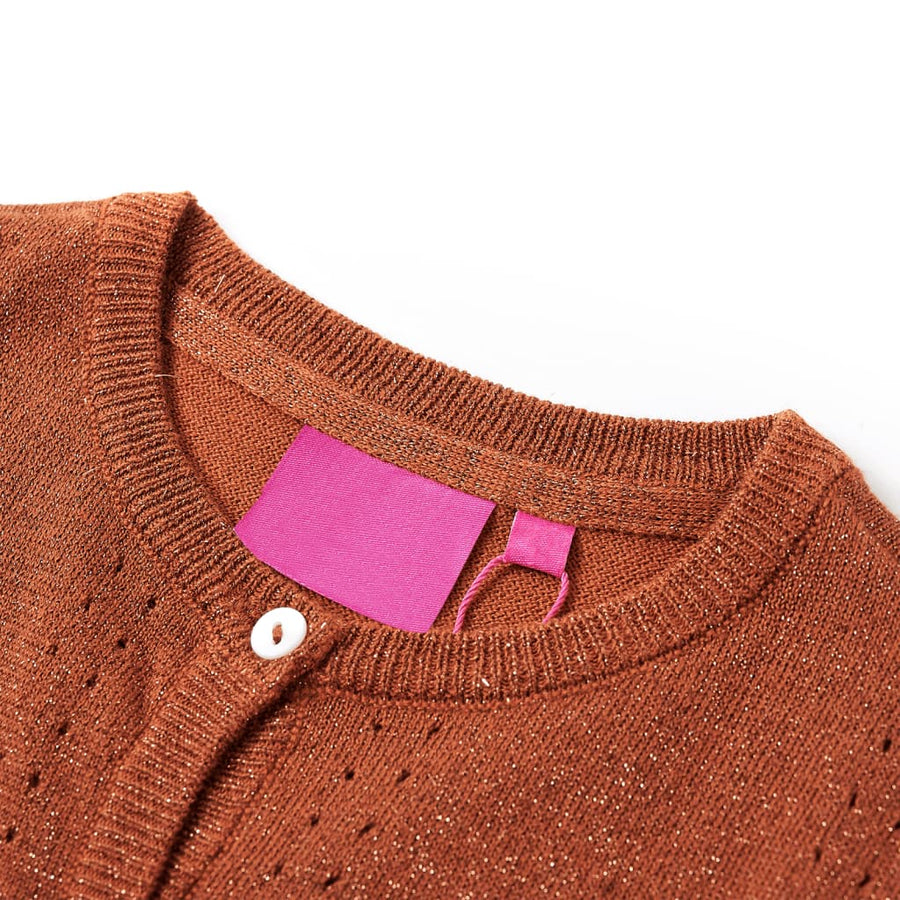 Kindervest gebreid 104 cognackleurig Cognac