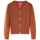 Kindervest gebreid 128 cognac katoen