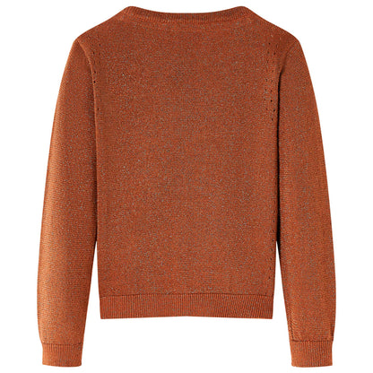 Kindervest gebreid 128 cognackleurig Cognac