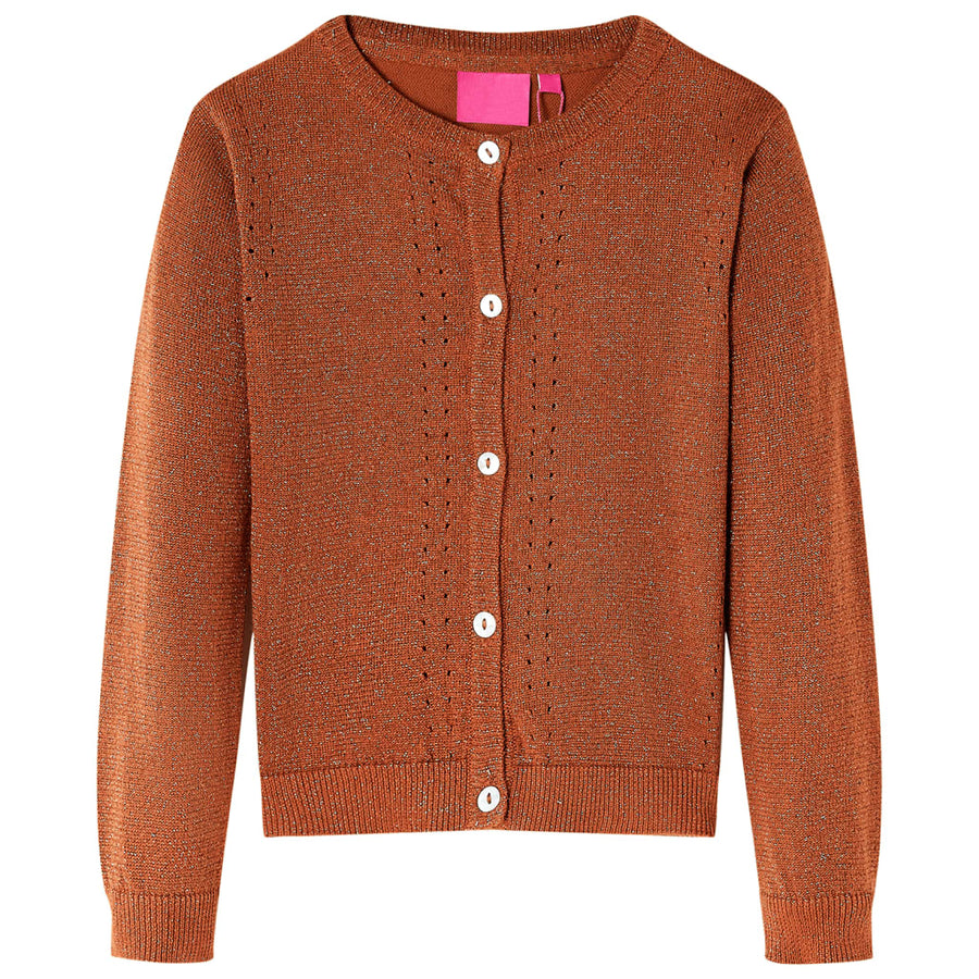 Kindervest gebreid 140 cognackleurig Cognac 140