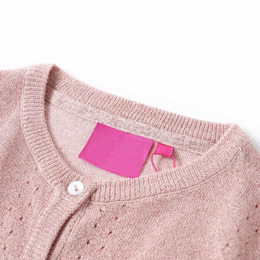 Kindervest gebreid 116 zachtroze Roze