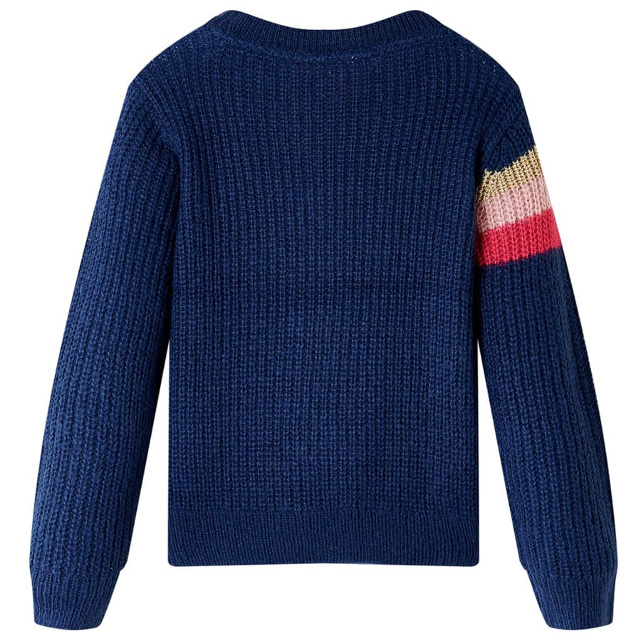 Kindertrui gebreid 116 marineblauw 116