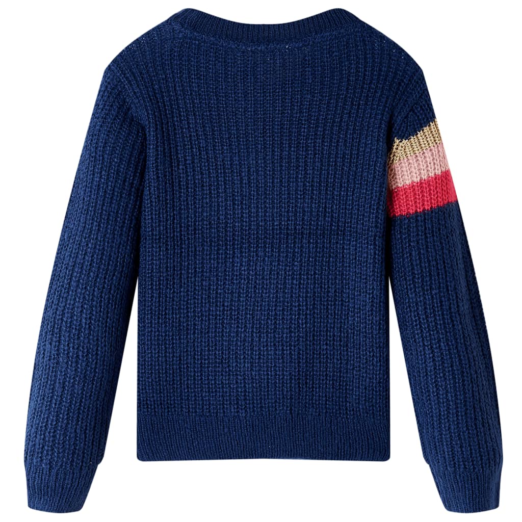Kindertrui gebreid 128 marineblauw 128