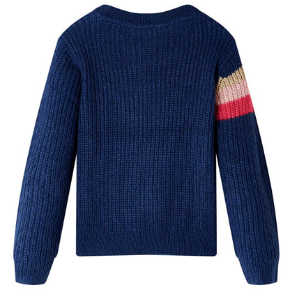 Kindertrui gebreid 128 marineblauw 128