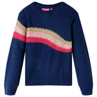 Kindertrui gebreid 140 marineblauw