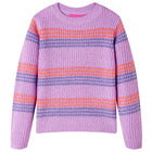 Children's striped knitted sweater 92 lilac and pink