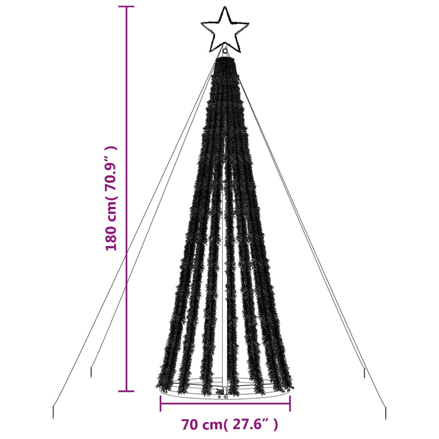 Lichtkegel 275 Blauwe Led's 180 Cm