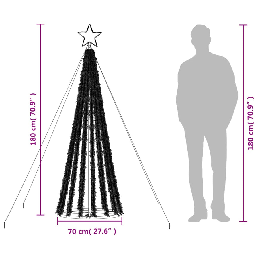 Lichtkegel 275 Meerkleurige Led's 180 Cm