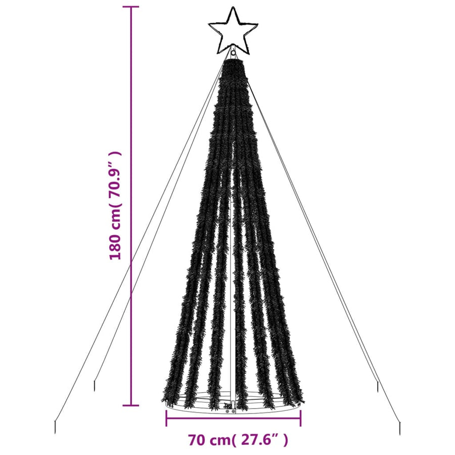 Lichtkegel 275 Meerkleurige Led's 180 Cm