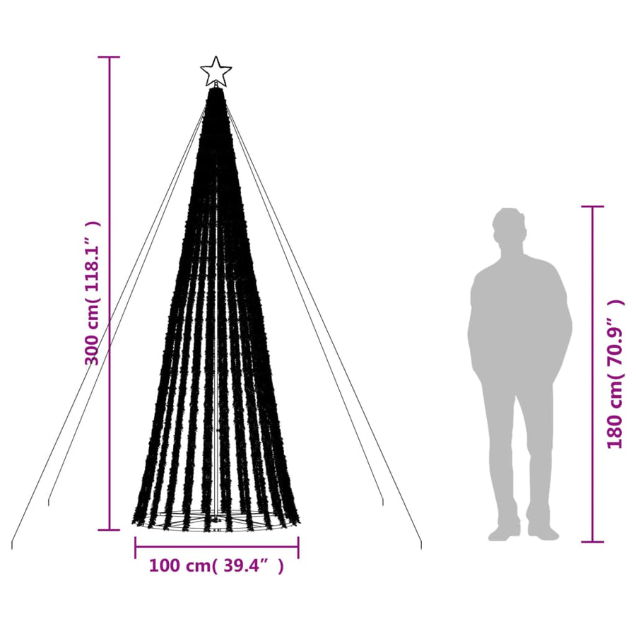 LED-kerstboom 688 LEDs 300 cm blauw