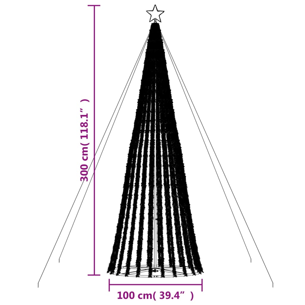 LED-kerstboom 688 LEDs kleurrijk 300 cm