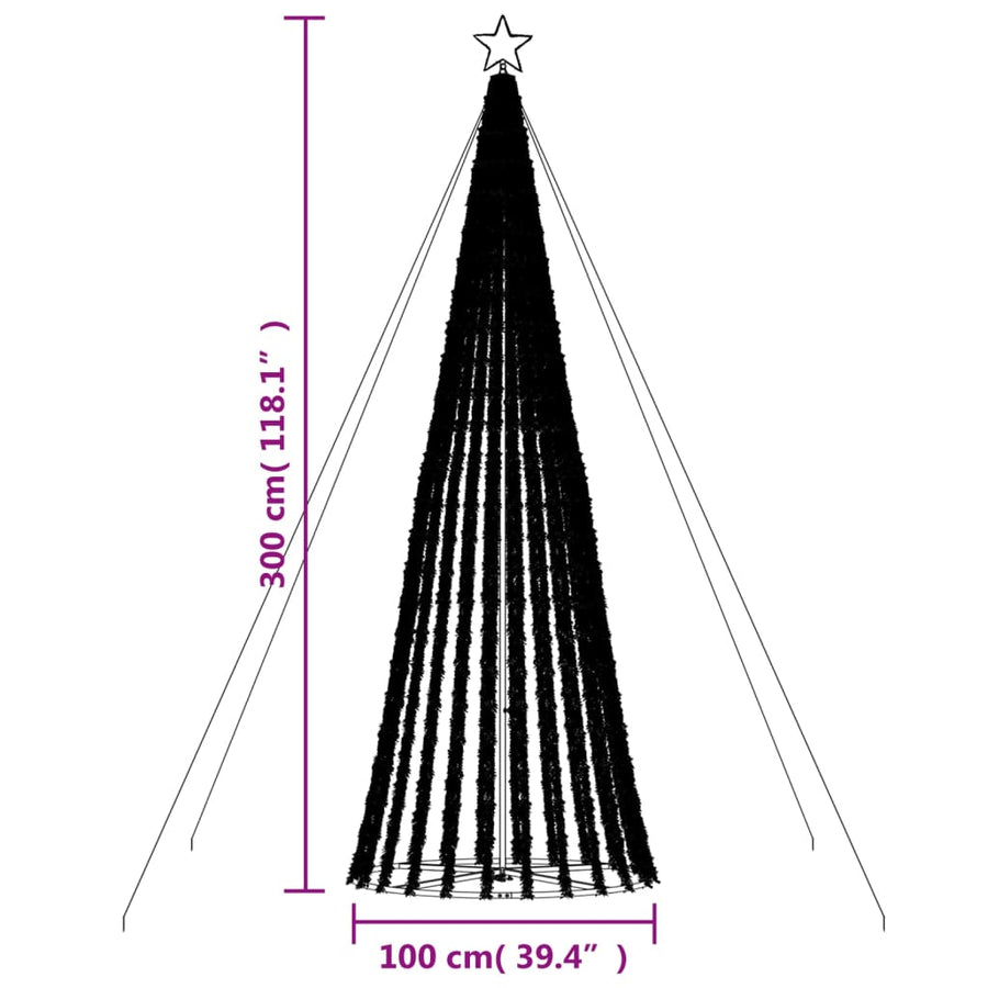 LED-kerstboom 688 LEDs kleurrijk 300 cm