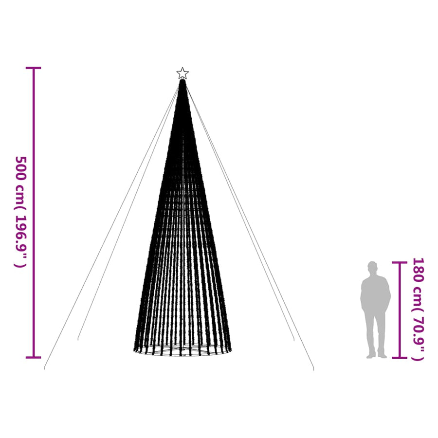 LED-kerstboom 1544 LEDs kleurrijk 500 cm