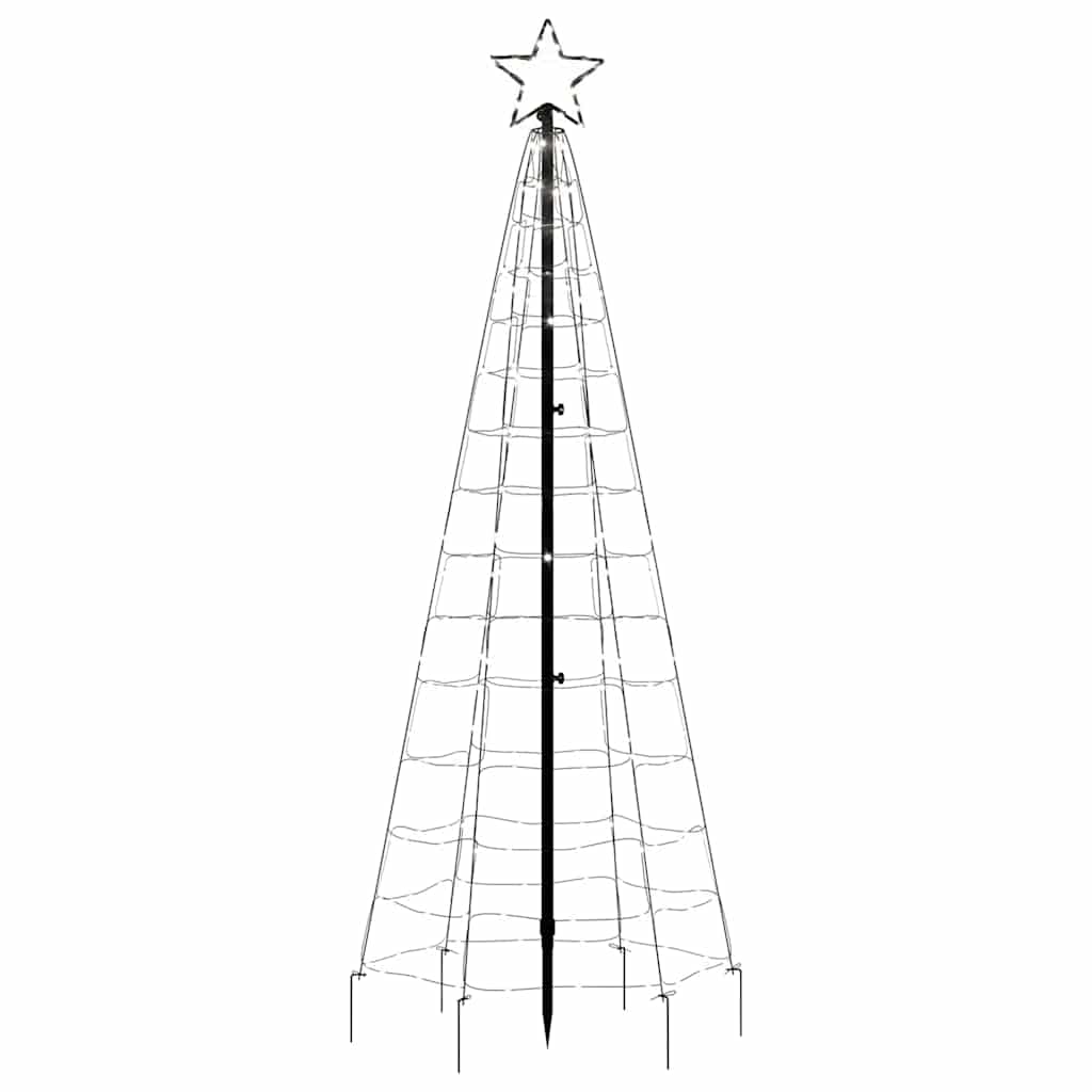 LED-kerstboom met spikes 220 LED's koud wit 180 cm