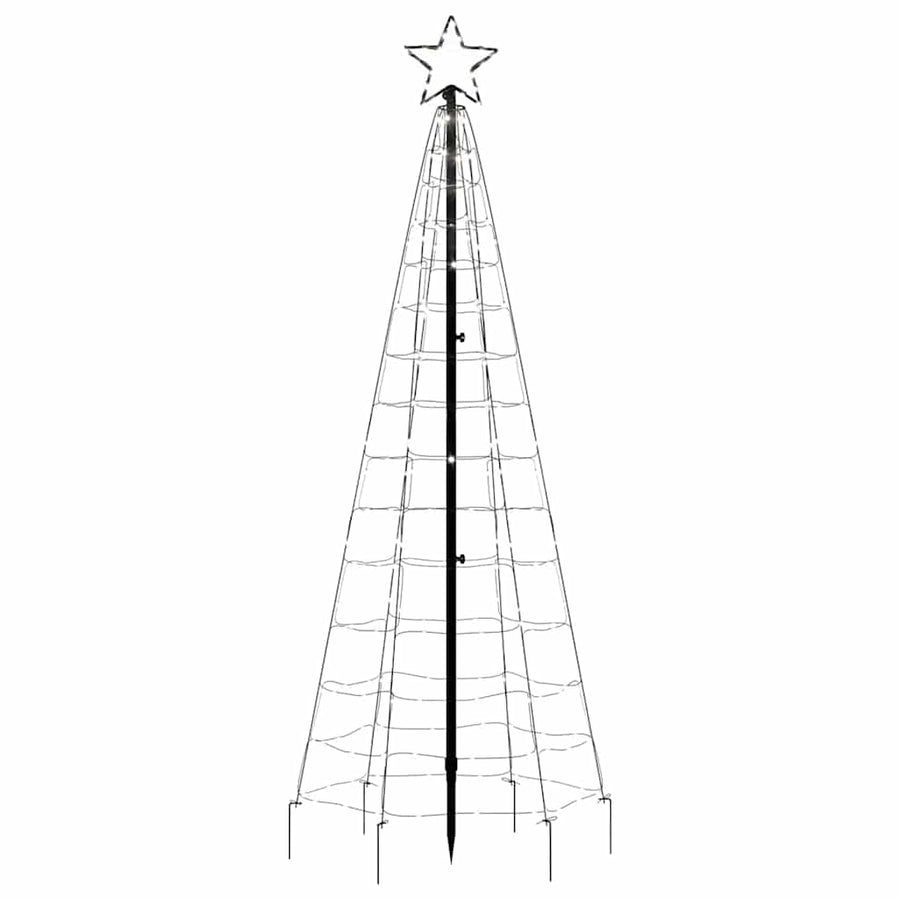 LED-kerstboom met spikes 220 LED's koud wit 180 cm