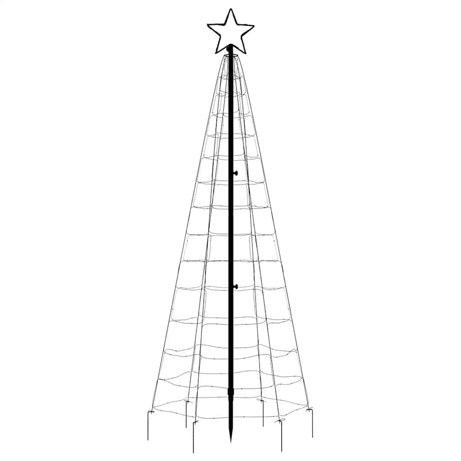 LED-kerstboom met spikes 220 LED's koud wit 180 cm
