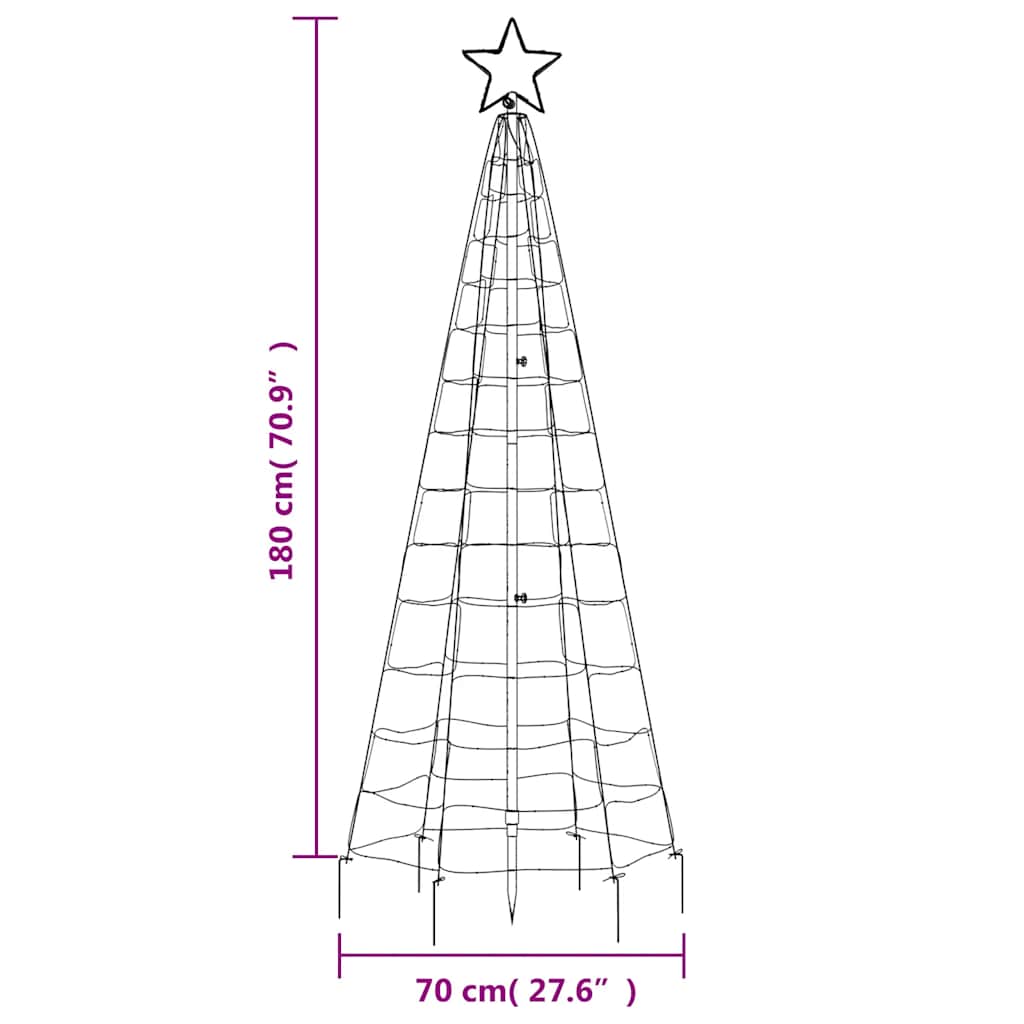 LED-kerstboom met spikes 220 LED's koud wit 180 cm